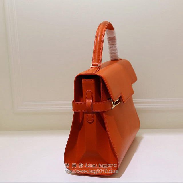 DELVAUX女包 Delvaux Tempete系列 原版牛皮 中號 德爾沃女手提包 手拎包 手腕包 TP0028橙紅色  fcs1403